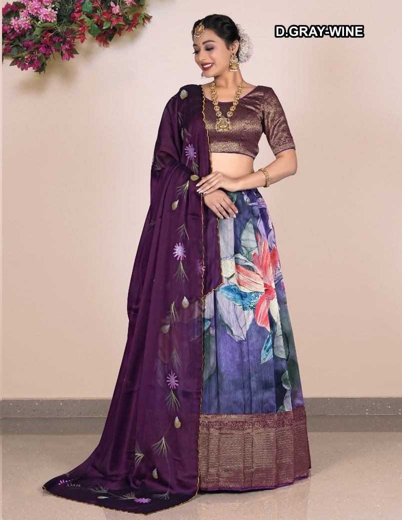 Latest Semi Stitched Lehenga Choli With Dupatta.