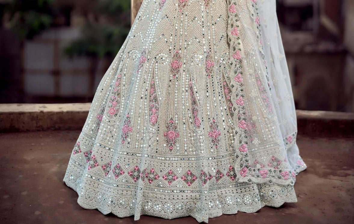 New Semi Stitiched Netted Lehenga Choli