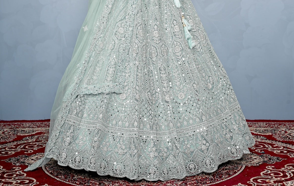 New Semi Stitiched Netted Lehenga Choli