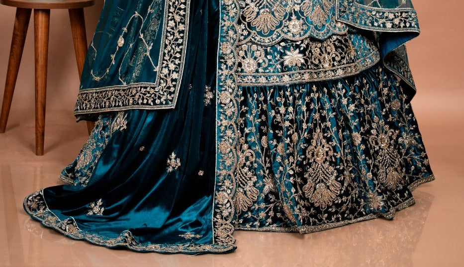 Bridal Kameez with Gharara & Dupatta