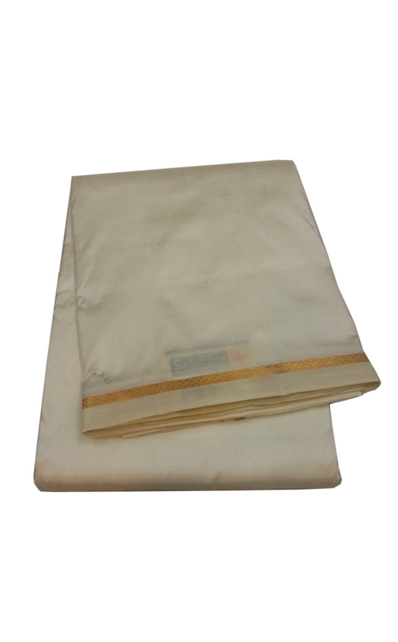 Dhothi 100% pure silk 8 yards dothi X 4yards shalya 1 cm Border, Gold Jari
