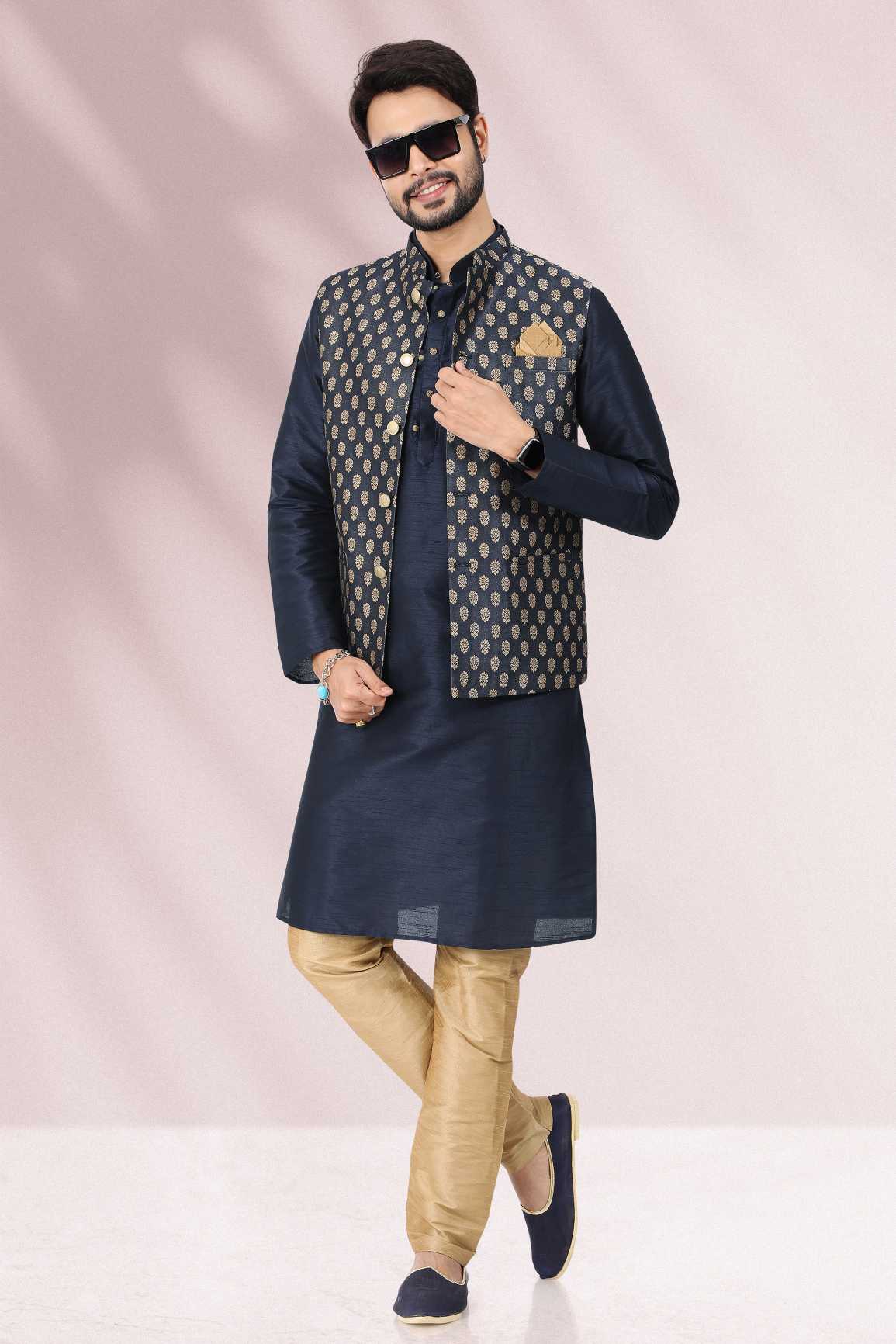 Men's Kurta Royal Kurta Men's Maroon Jacquard Embroidered Kurta