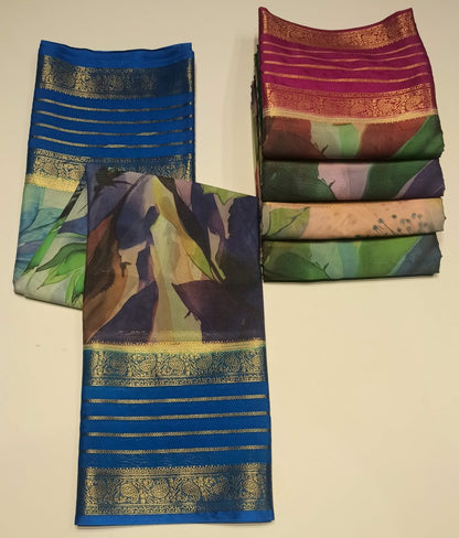 Artificial / Mix Crape Sarees ( Semi Crape )