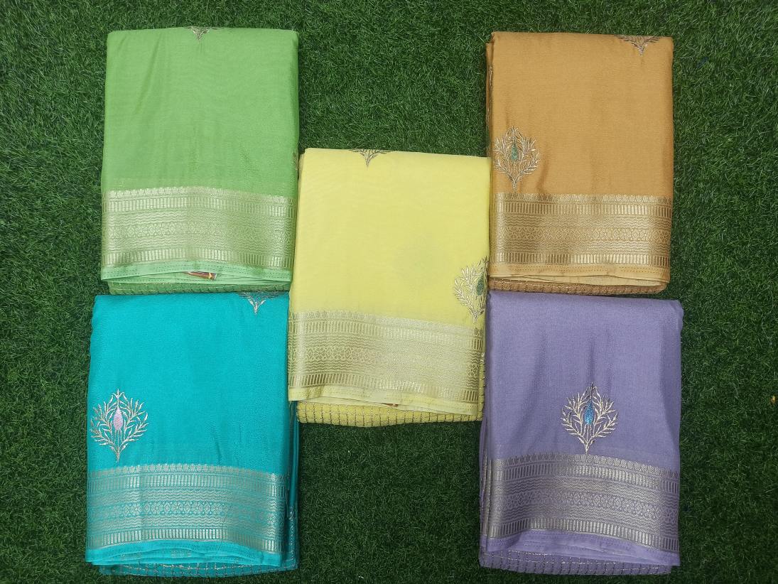 Artificial / Mix Crape Sarees ( Semi Crape )