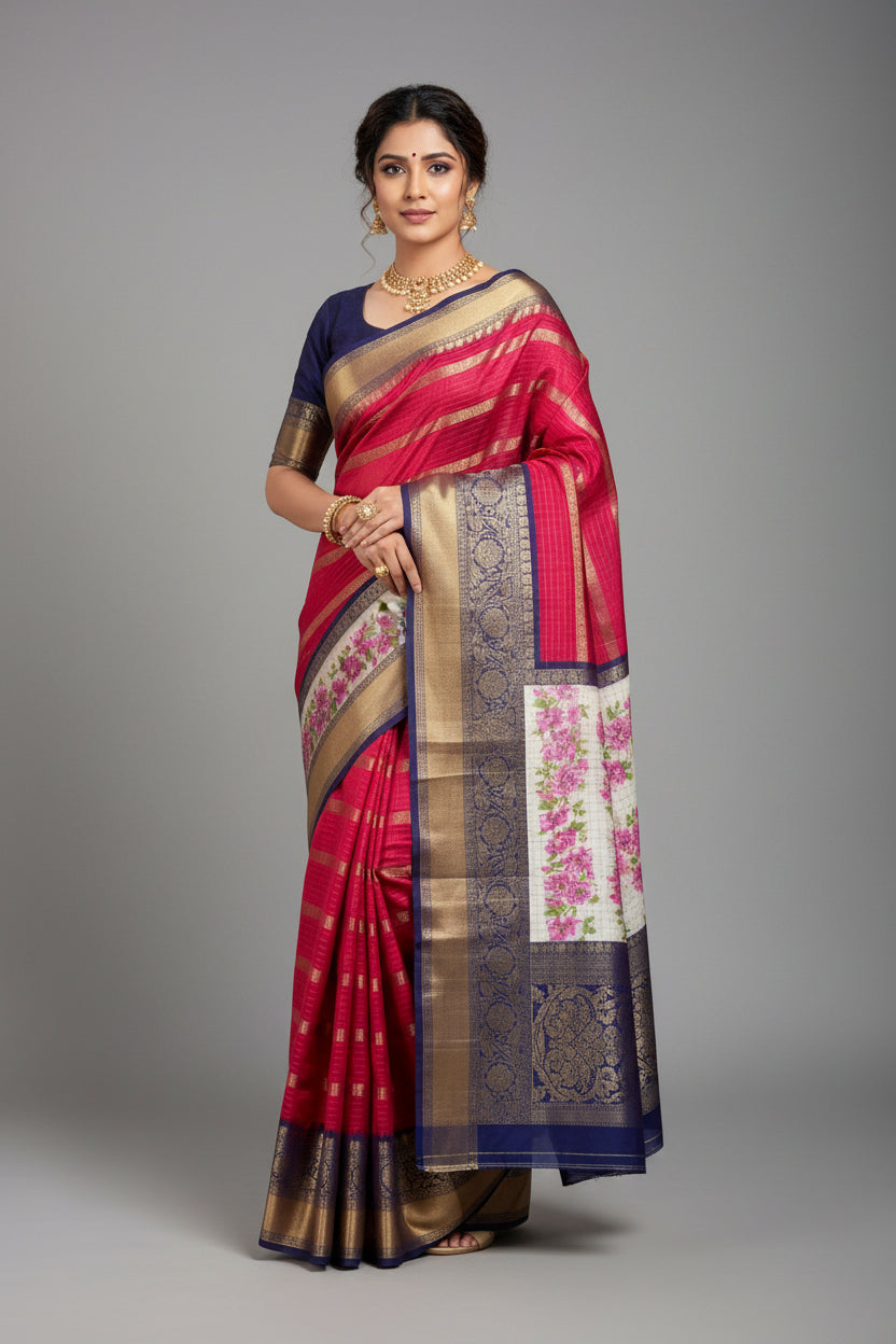 Pure Linen Silk Saree.