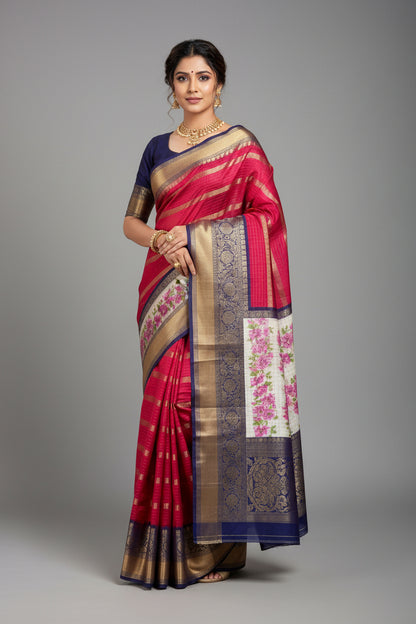 Pure Linen Silk Saree.