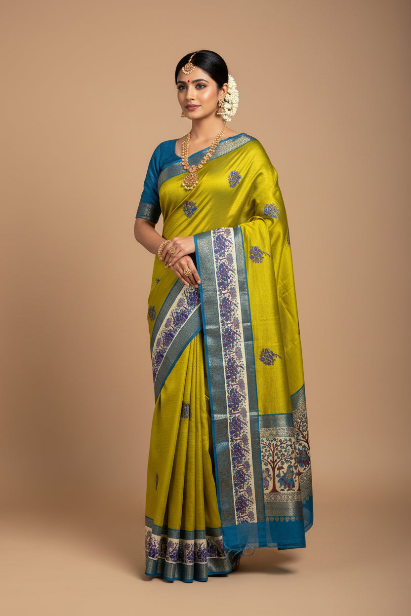 Pure Linen Silk Saree.
