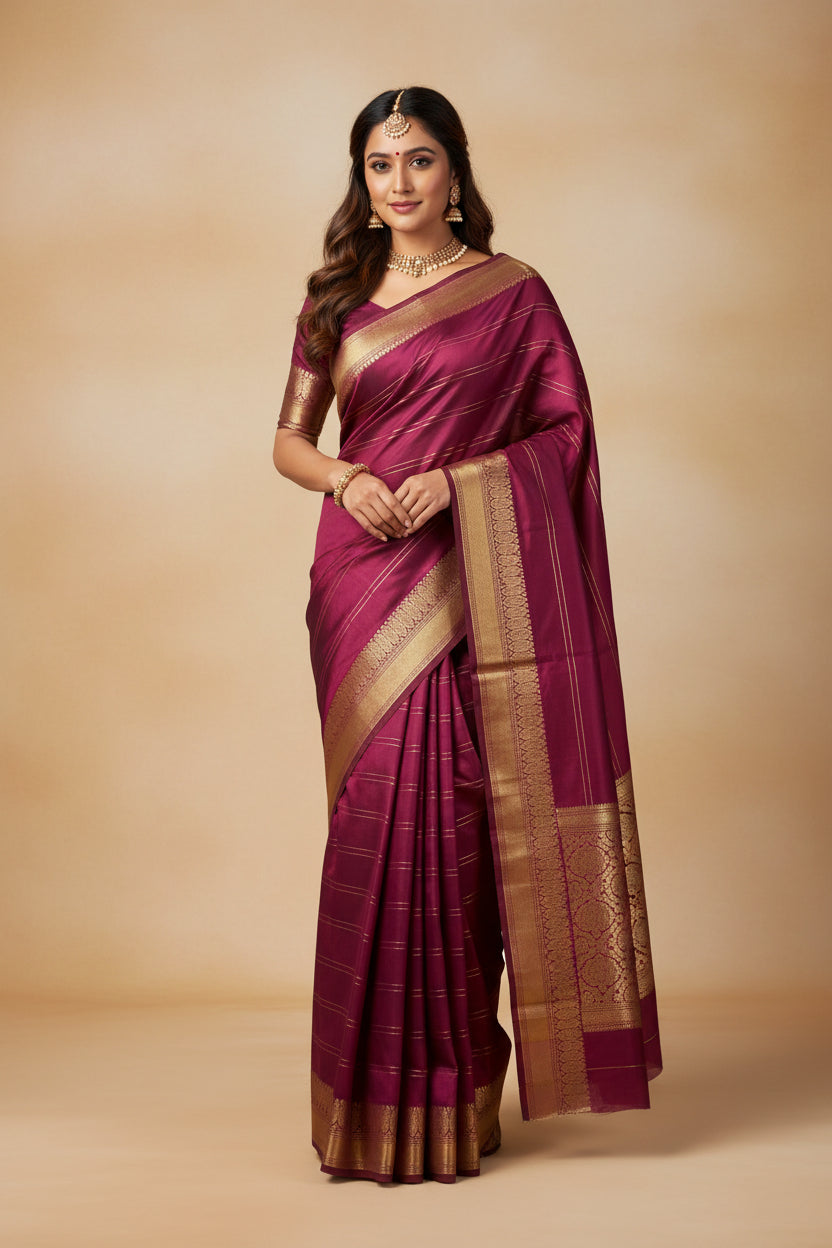 Pure Mysore Silk Saree ( 60 Grams )