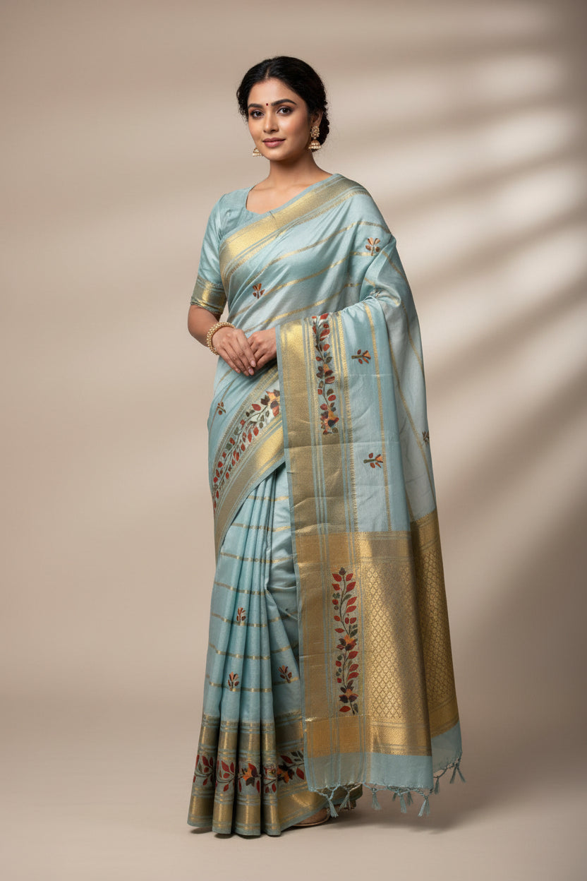 Pure Linen Silk Saree.