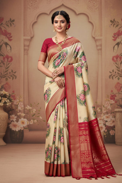 Pure Linen Silk Saree.