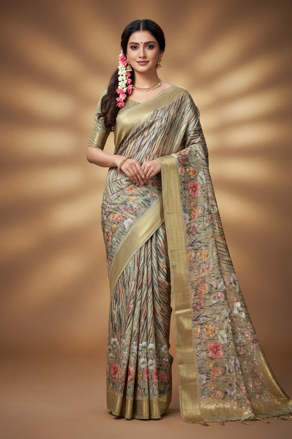 Pure Linen Silk Saree.