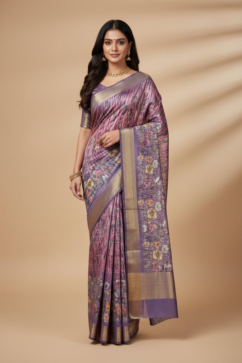 Pure Linen Silk Saree.