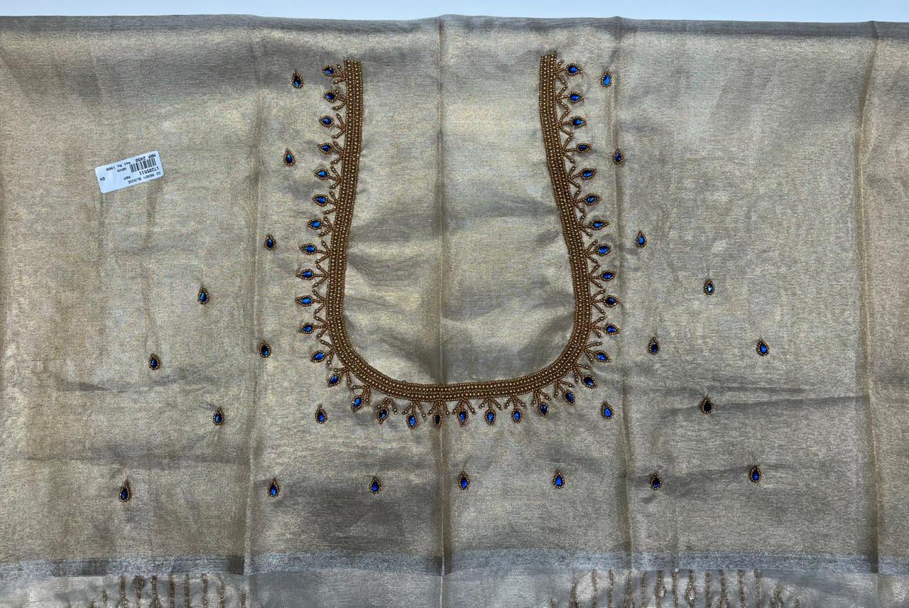 Semi Stitched Tissue Blouse Piece