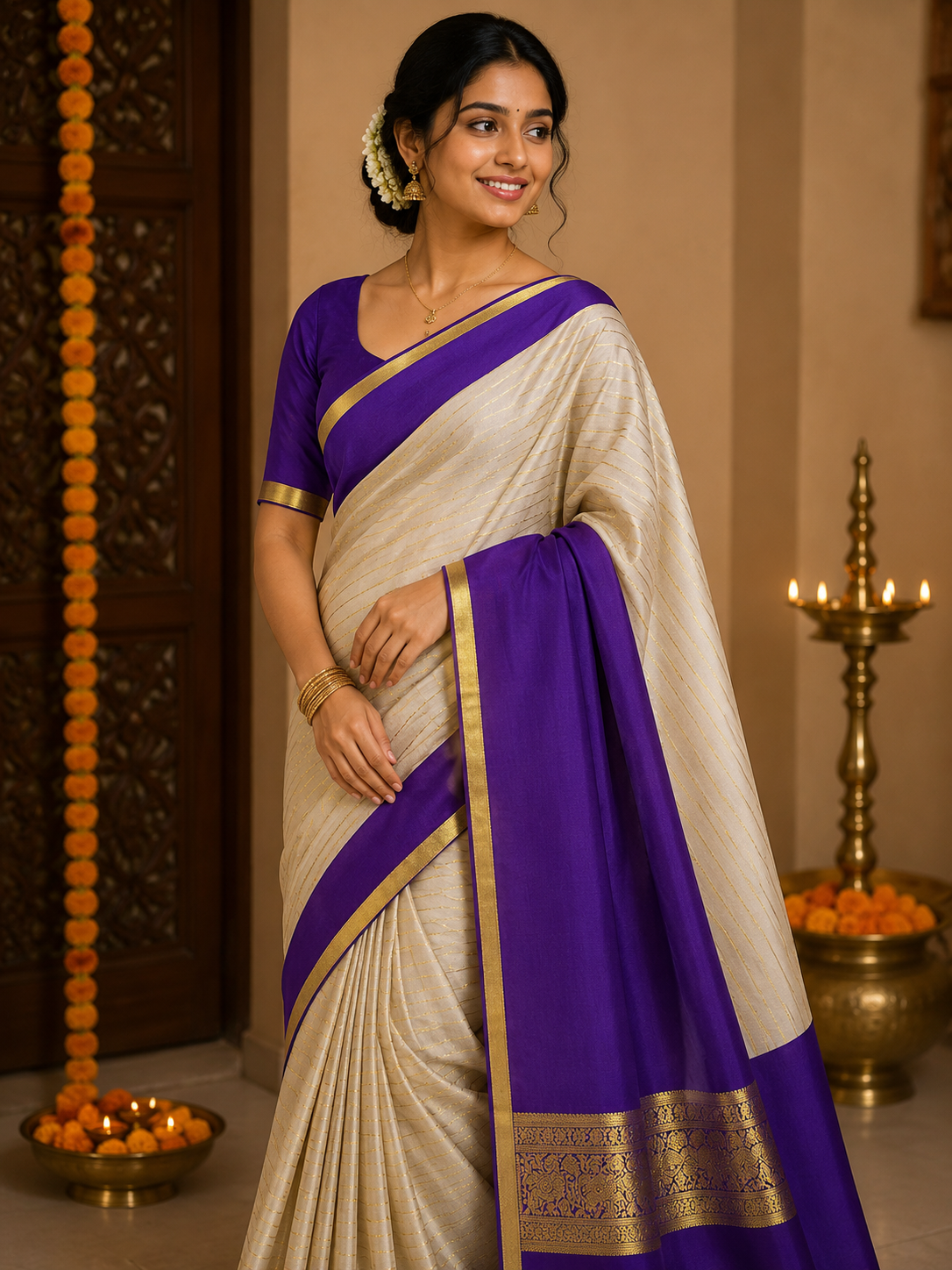 Pure Mysore Silk Saree.