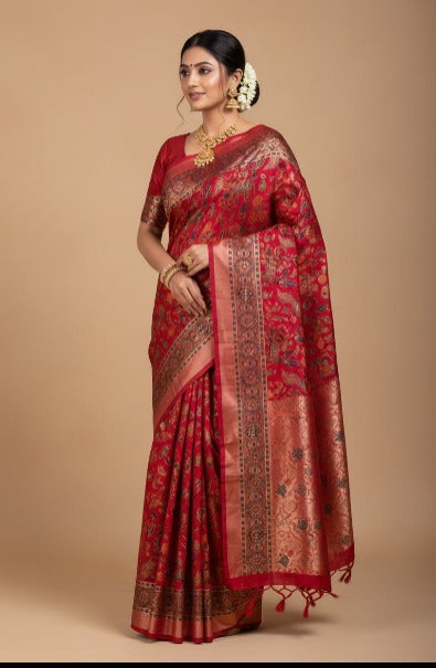 Pure Linen Silk Saree.