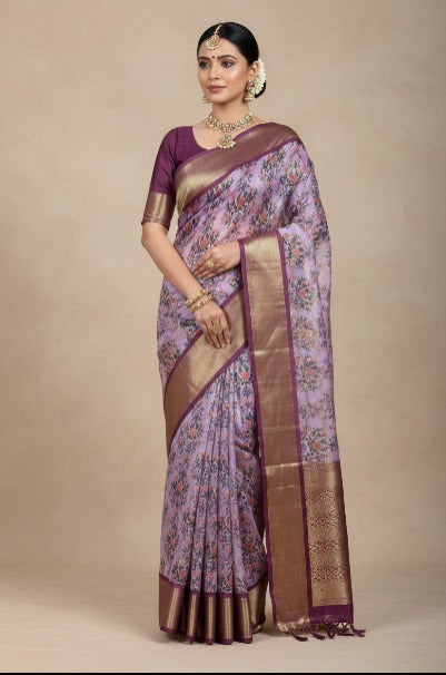 Pure Linen Silk Saree.