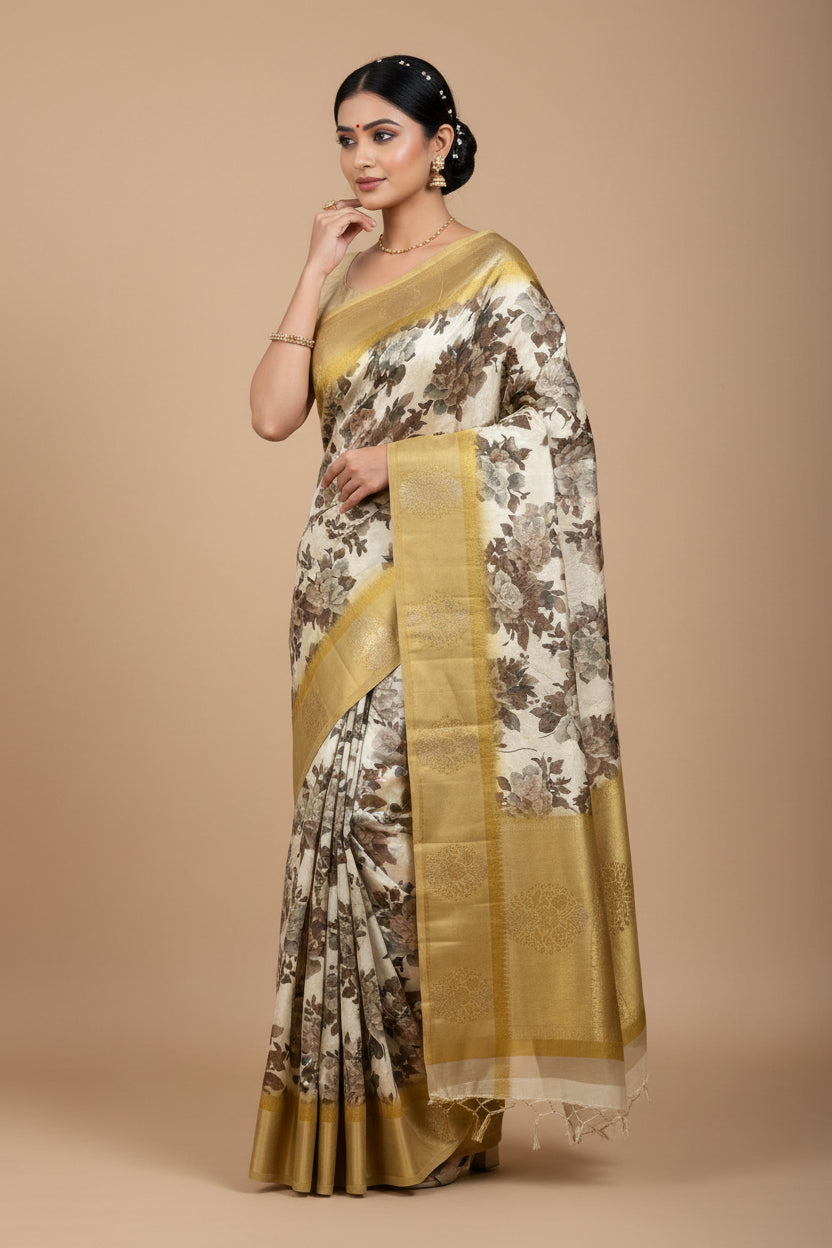 Pure Linen Silk Saree.