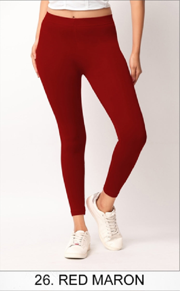 Ankle length Cotton+Lycra stretchable leggings.499/- For 3 Pieces