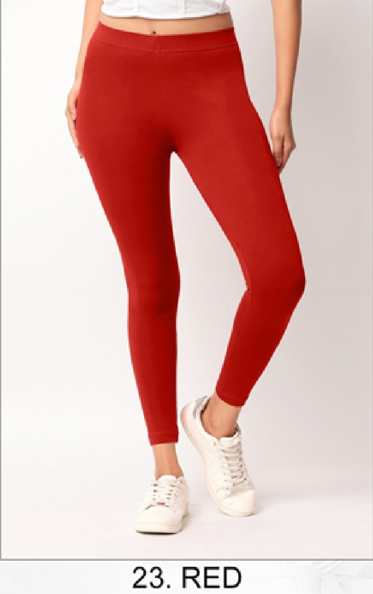 Ankle length Cotton+Lycra stretchable leggings.499/- For 3 Pieces