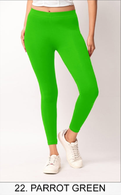 Ankle length Cotton+Lycra stretchable leggings.499/- For 3 Pieces