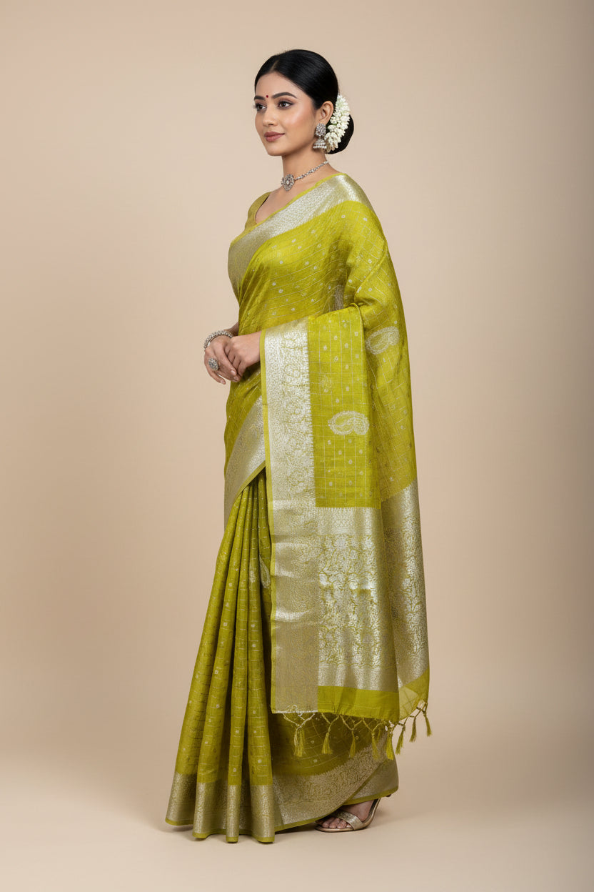 Pure Linen Silk Saree.