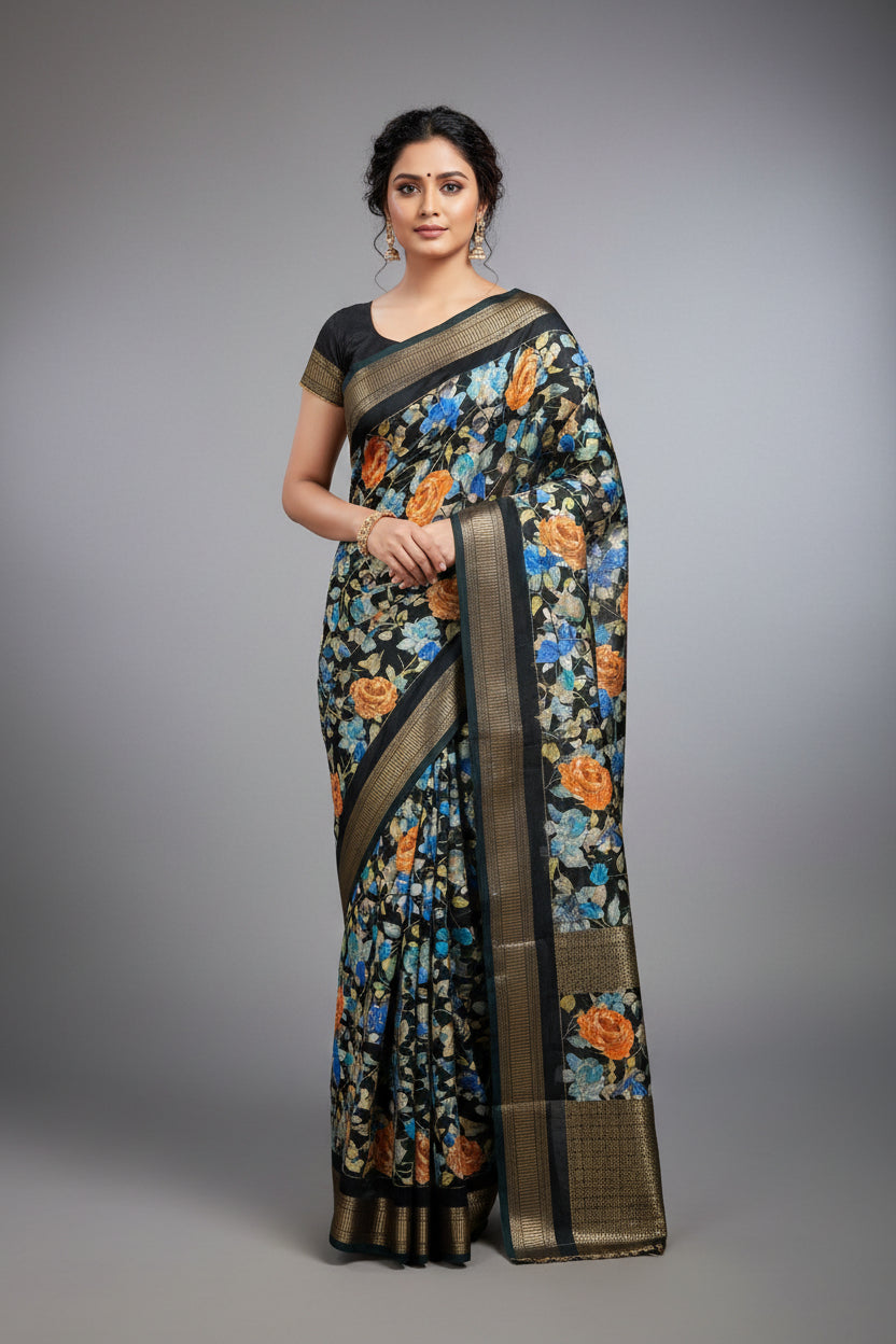 Pure Linen Silk Saree.