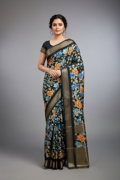Pure Linen Silk Saree.
