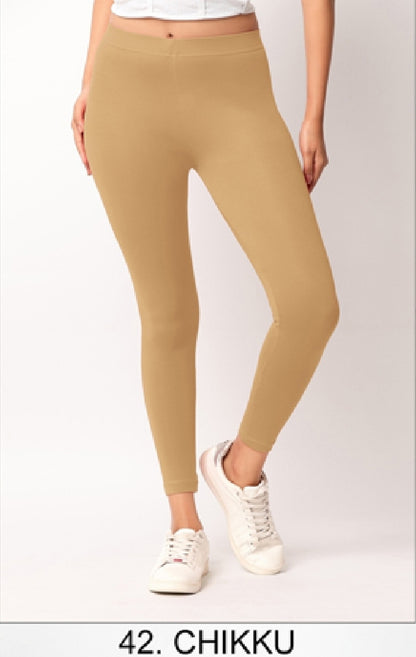 Ankle length Cotton+Lycra stretchable leggings.499/- For 3 Pieces