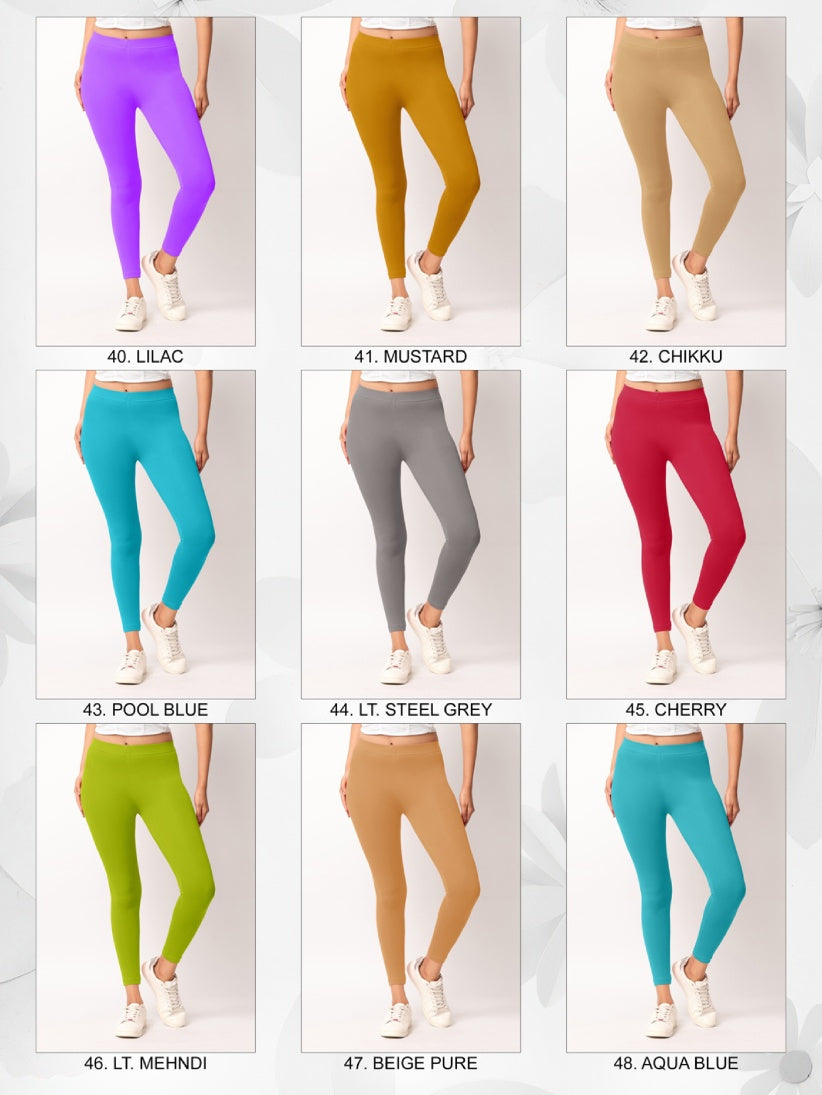 Ankle length Cotton+Lycra stretchable leggings.499/- For 3 Pieces