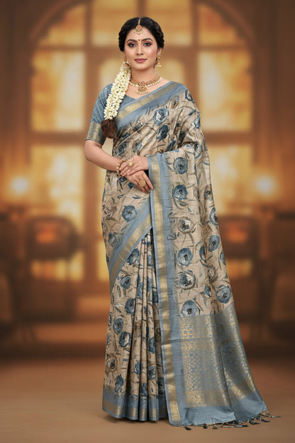 Pure Linen Silk Saree.