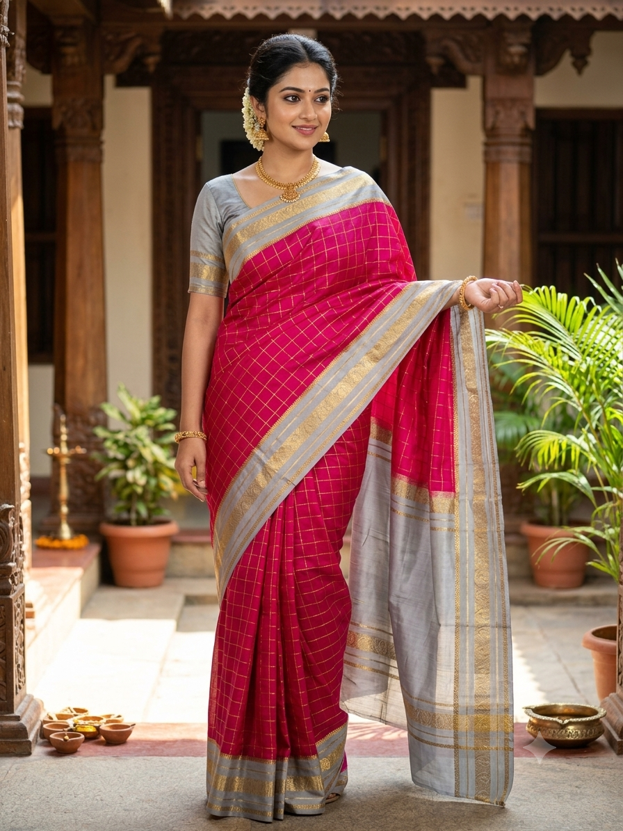 Pure Mysore Silk Saree.