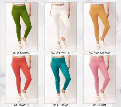 Ankle length Cotton+Lycra stretchable leggings.499/- For 3 Pieces