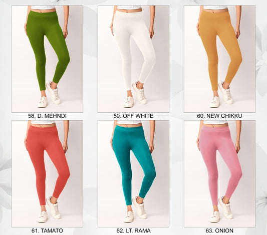 Ankle length Cotton+Lycra stretchable leggings.499/- For 3 Pieces