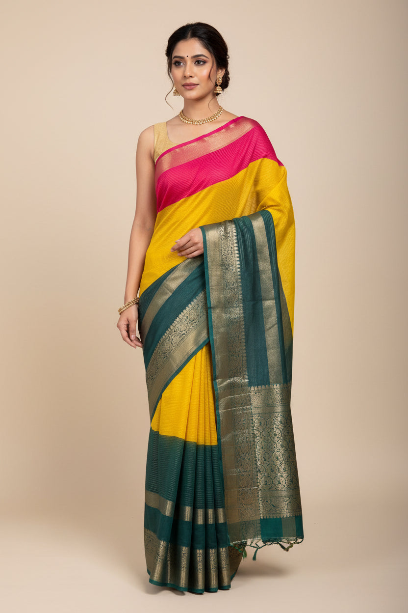Pure Linen Silk Saree.