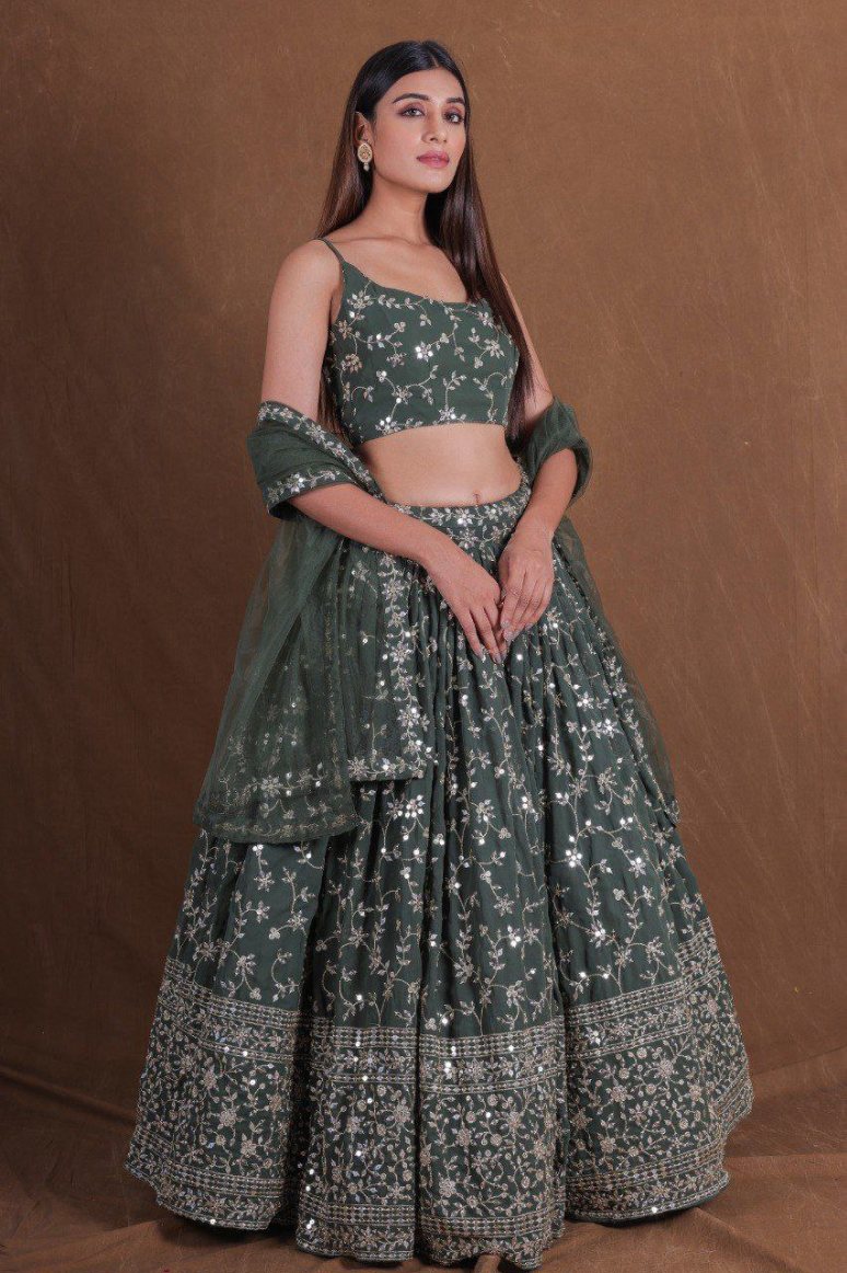 Latest Semi Stitched GeorgetteLehenga Choli With Dupatta.