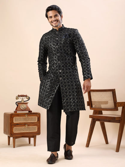 Traditional Embroidered Indo Westren Kurta Set For Men