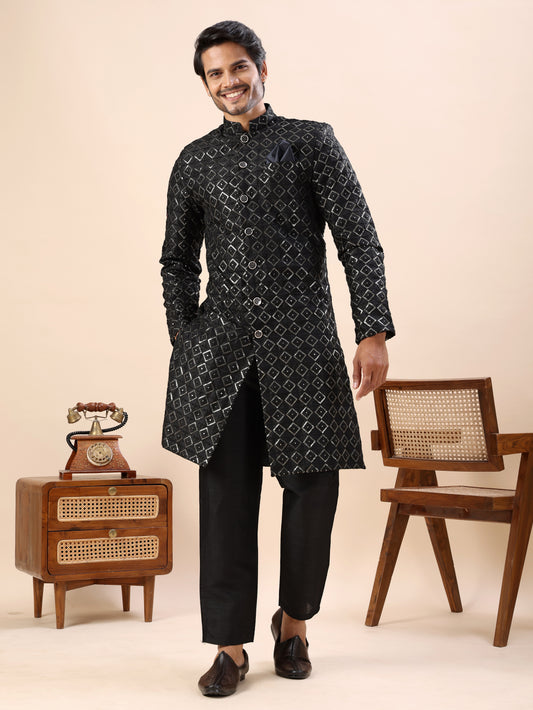 Traditional Embroidered Indo Westren Kurta Set For Men