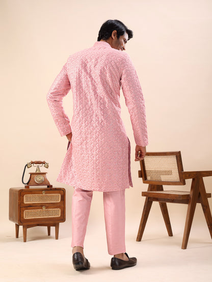 Traditional Embroidered Indo Westren Kurta Set For Men