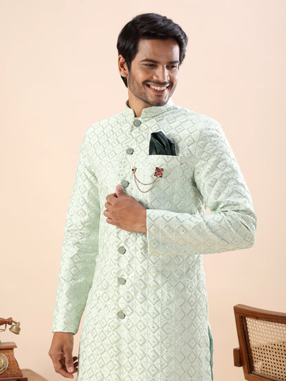 Traditional Embroidered Indo Westren Kurta Set For Men