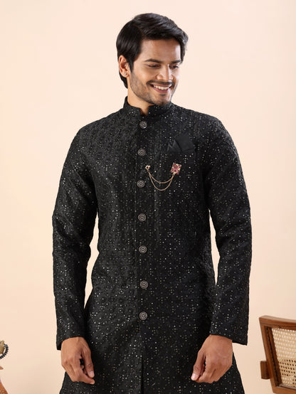 Traditional Embroidered Indo Westren Kurta Set For Men