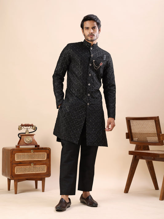 Traditional Embroidered Indo Westren Kurta Set For Men