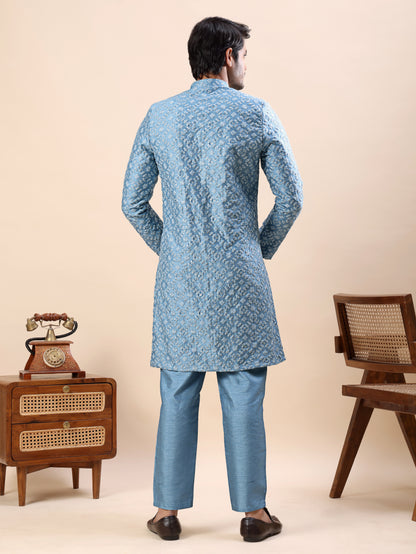 Traditional Embroidered Indo Westren Kurta Set For Men