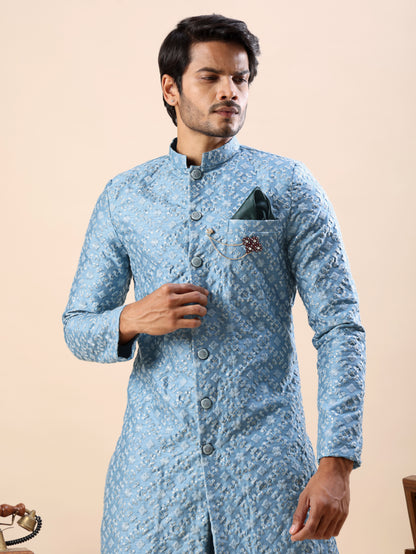Traditional Embroidered Indo Westren Kurta Set For Men