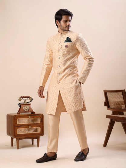 Traditional Embroidered Indo Westren Kurta Set For Men