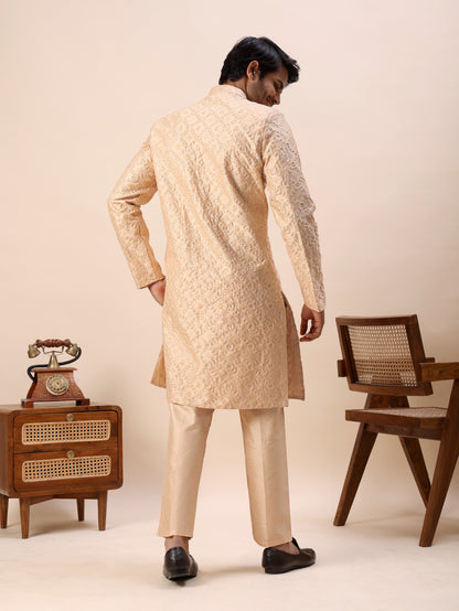 Traditional Embroidered Indo Westren Kurta Set For Men