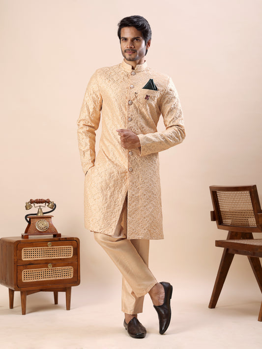 Traditional Embroidered Indo Westren Kurta Set For Men