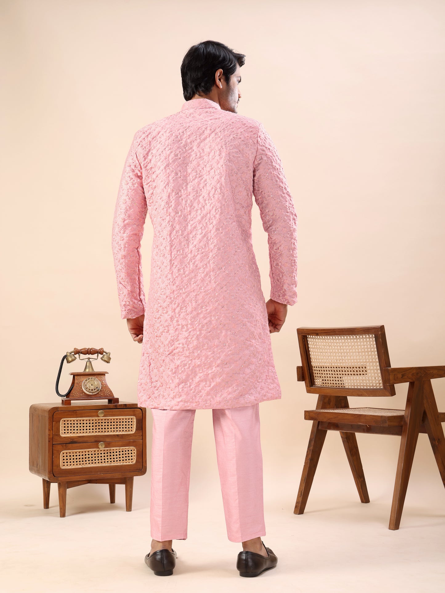 Traditional Embroidered Indo Westren Kurta Set For Men