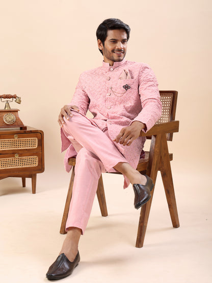 Traditional Embroidered Indo Westren Kurta Set For Men