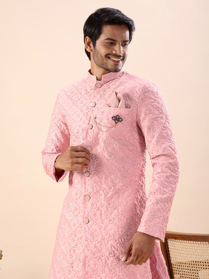 Traditional Embroidered Indo Westren Kurta Set For Men