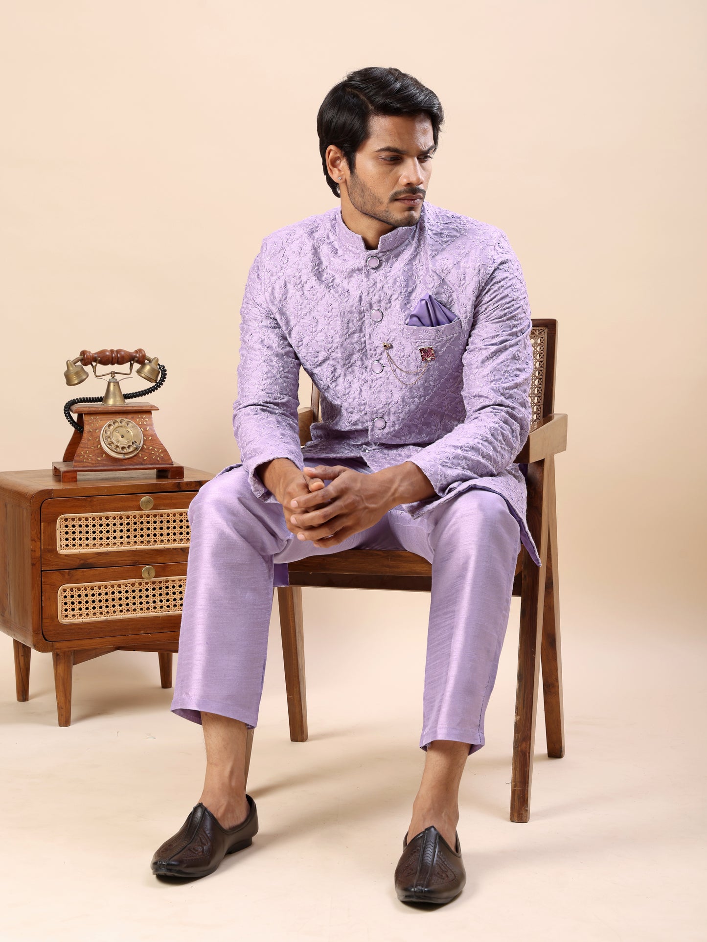 Traditional Indo Westren Kurta Set For Men